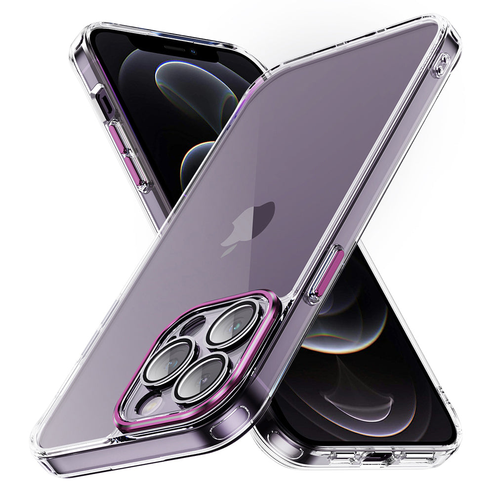 YSM For iPhone 12 Pro 6.1 inch Case Clear Airbag Drop Protection Phone Cover with Precise Lens Cutout - Black
