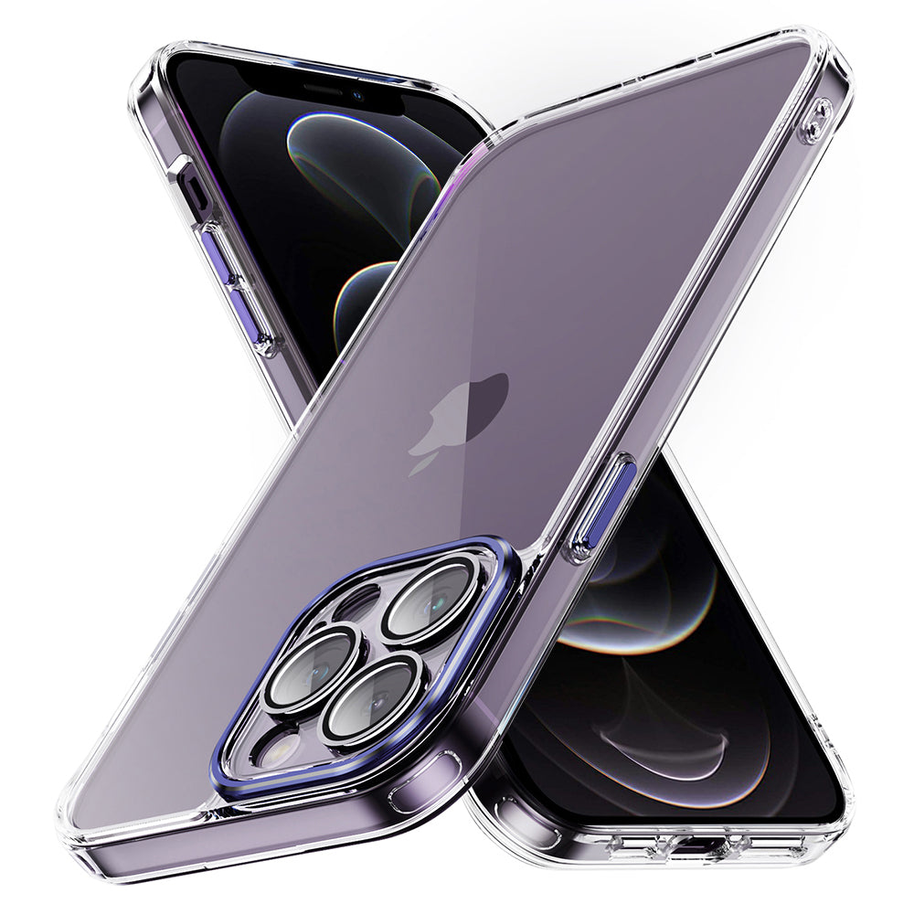 YSM For iPhone 12 Pro 6.1 inch Case Clear Airbag Drop Protection Phone Cover with Precise Lens Cutout - Black