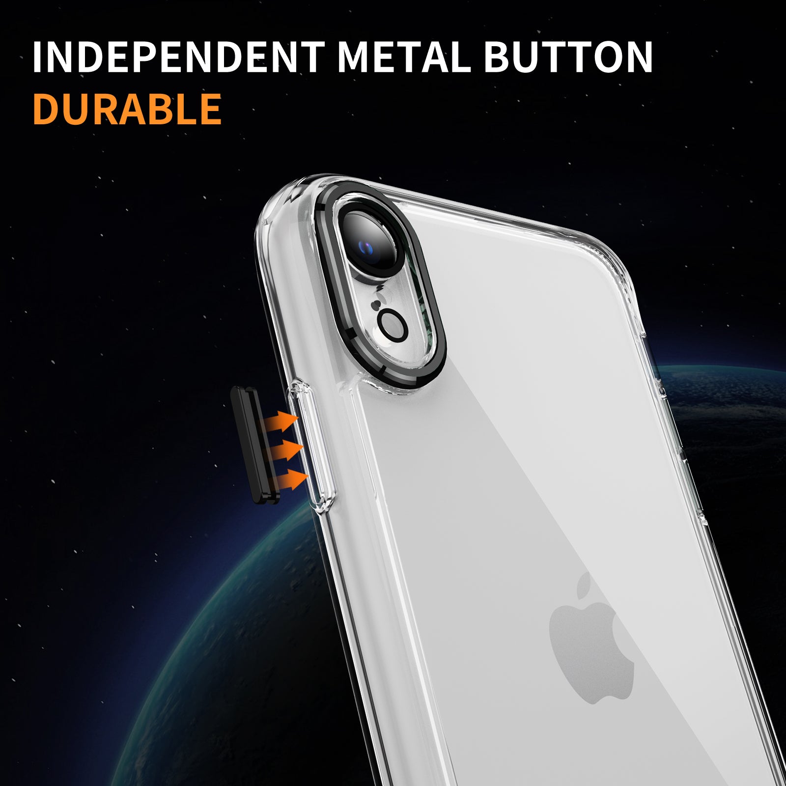 YSM Phone Case for iPhone XR 6.1 inch Shell Crystal Clear Acrylic+TPU Cover with Precise Lens Cutout - Black