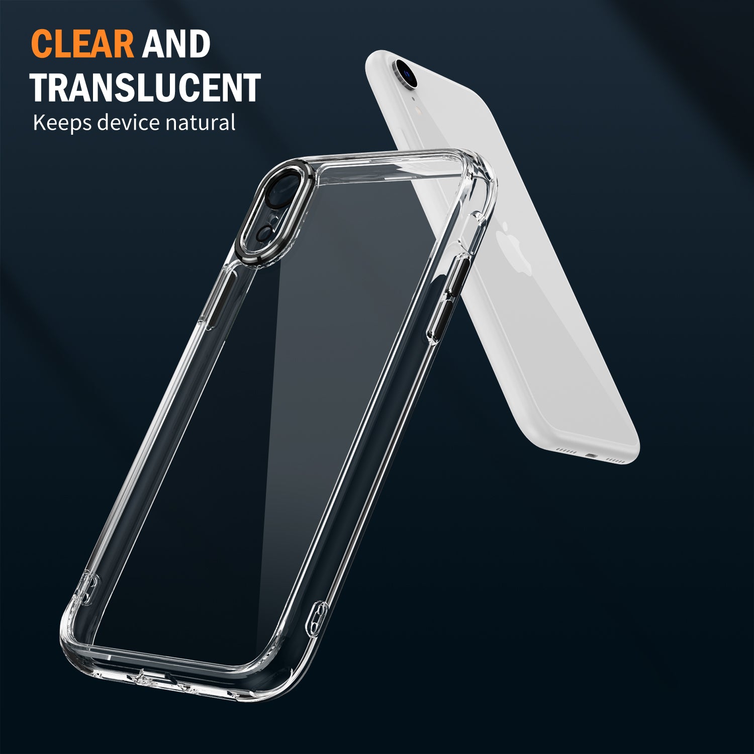 YSM Phone Case for iPhone XR 6.1 inch Shell Crystal Clear Acrylic+TPU Cover with Precise Lens Cutout - Black