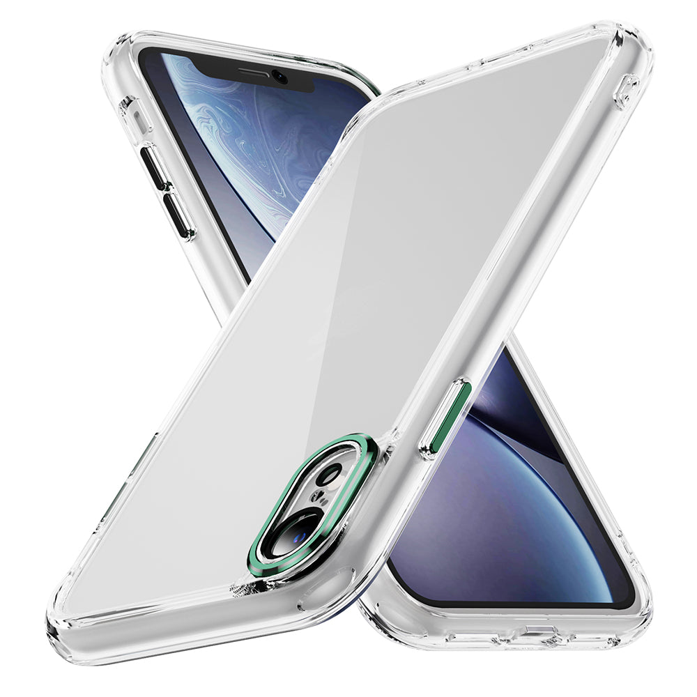 YSM Phone Case for iPhone XR 6.1 inch Shell Crystal Clear Acrylic+TPU Cover with Precise Lens Cutout - Black