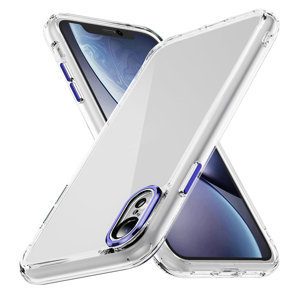 YSM Phone Case for iPhone XR 6.1 inch Shell Crystal Clear Acrylic+TPU Cover with Precise Lens Cutout - Black