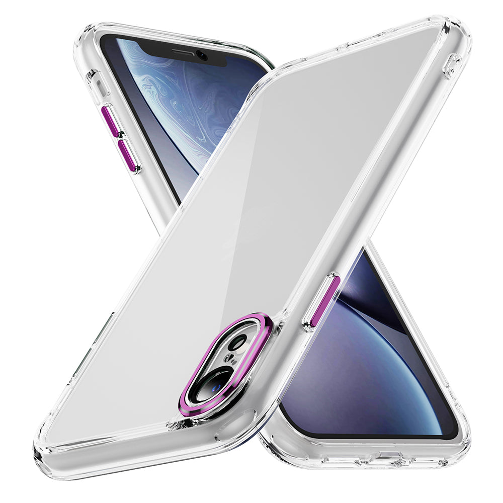 YSM Phone Case for iPhone XR 6.1 inch Shell Crystal Clear Acrylic+TPU Cover with Precise Lens Cutout - Black