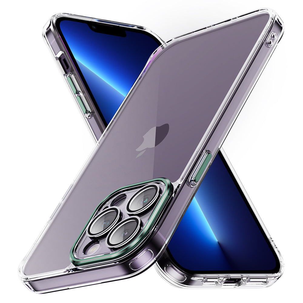 YSM For iPhone 13 Pro 6.1 inch Case Acrylic+TPU Drop-proof Precise Lens Cutout Protective Shell - Black