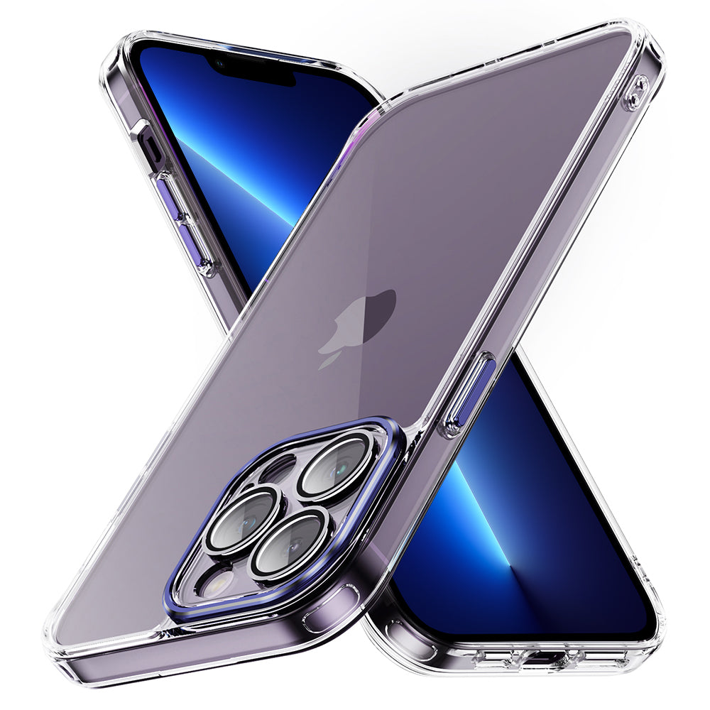 YSM For iPhone 13 Pro 6.1 inch Case Acrylic+TPU Drop-proof Precise Lens Cutout Protective Shell - Black