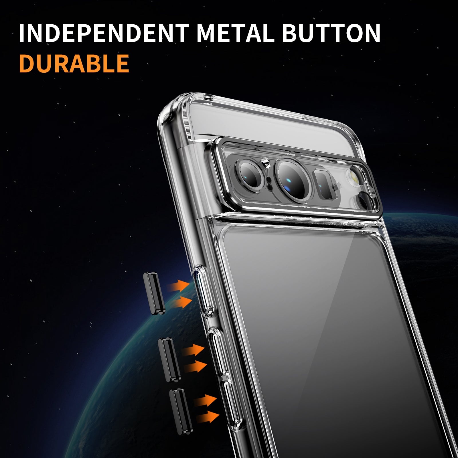 YSM For Google Pixel 8 Pro Acrylic+TPU Case Metal Precise Lens Cutout Phone Shell - Black