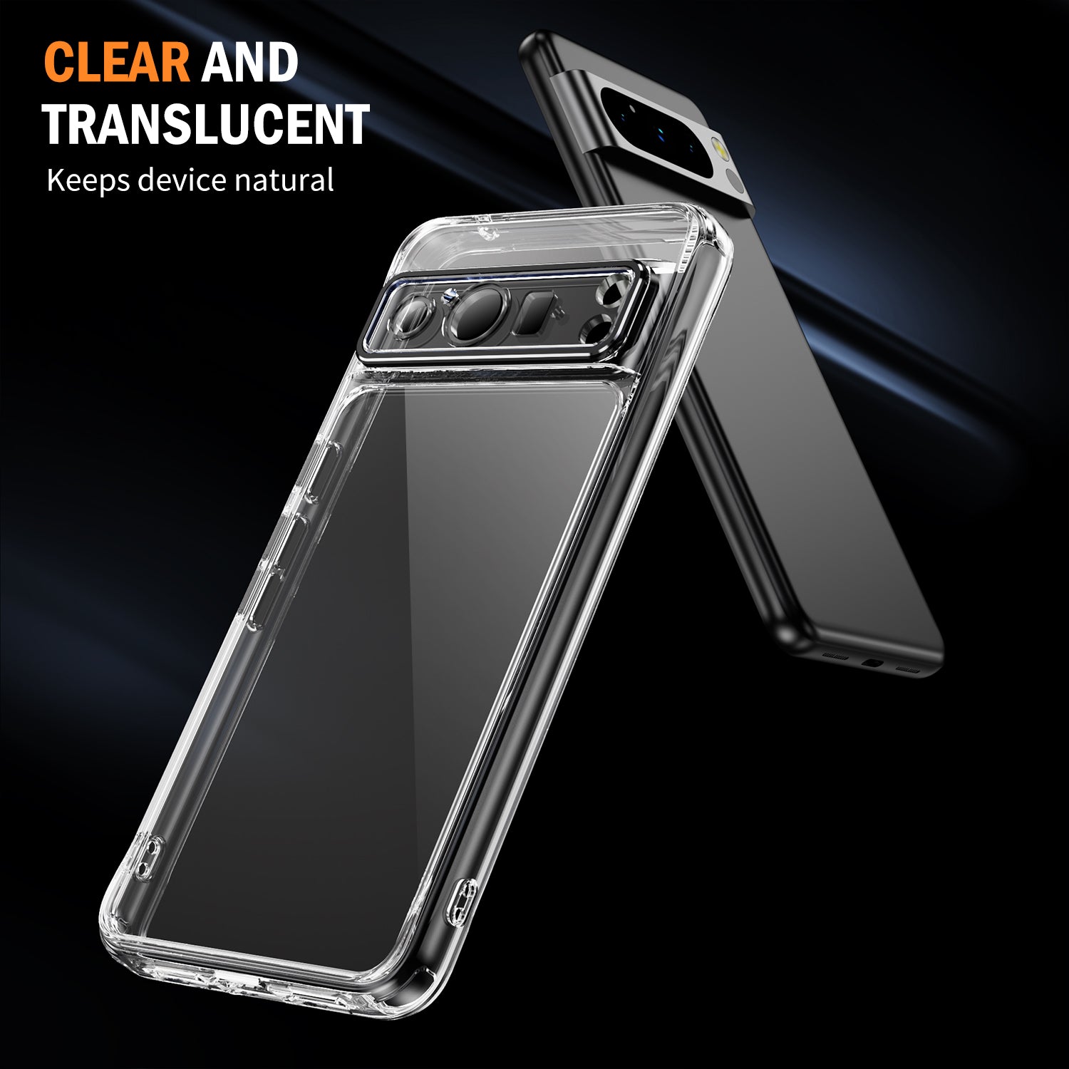 YSM For Google Pixel 8 Pro Acrylic+TPU Case Metal Precise Lens Cutout Phone Shell - Black
