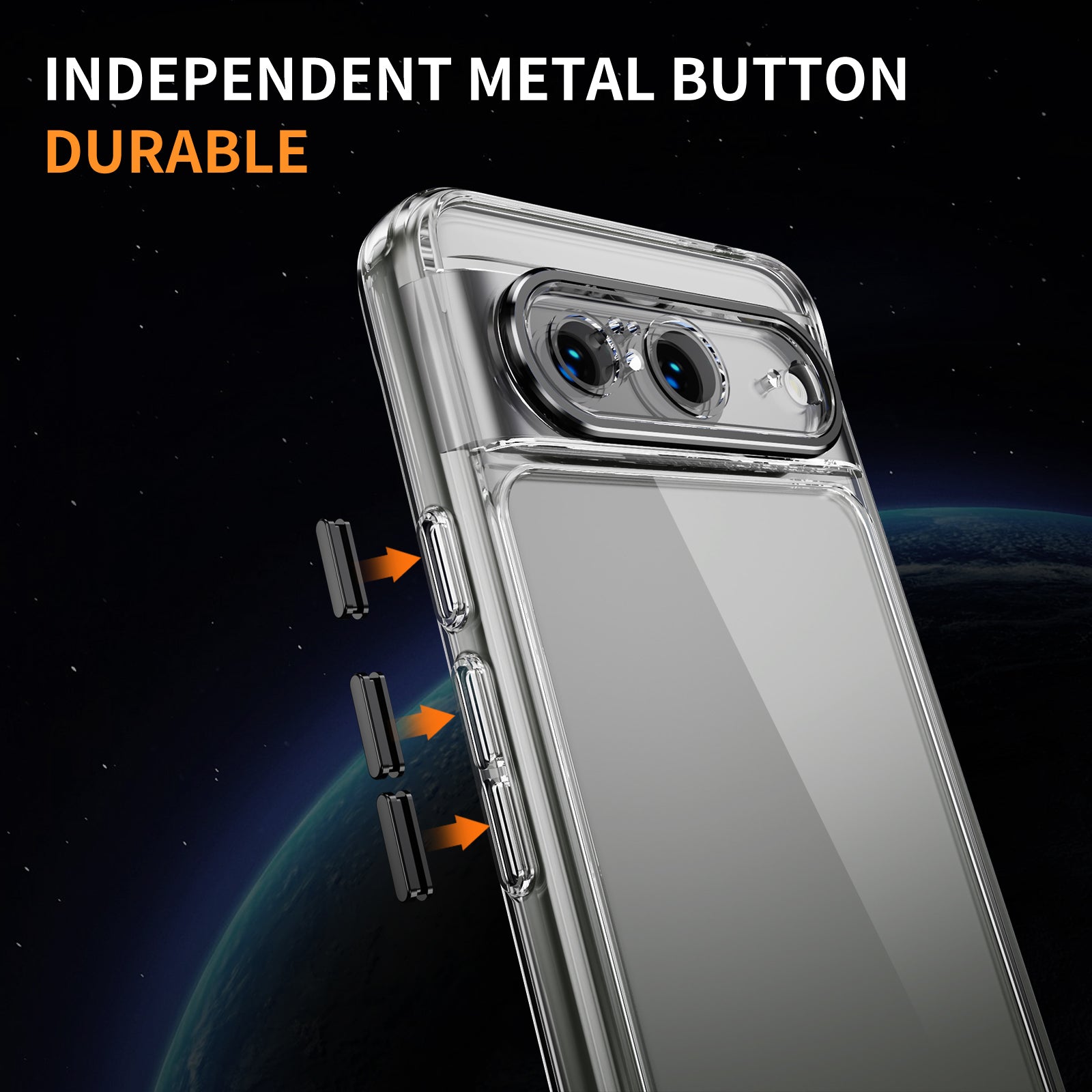 YSM For Google Pixel 8 Phone Case Metal+Acrylic+TPU Precise Lens Cutout Mobile Phone Cover - Black