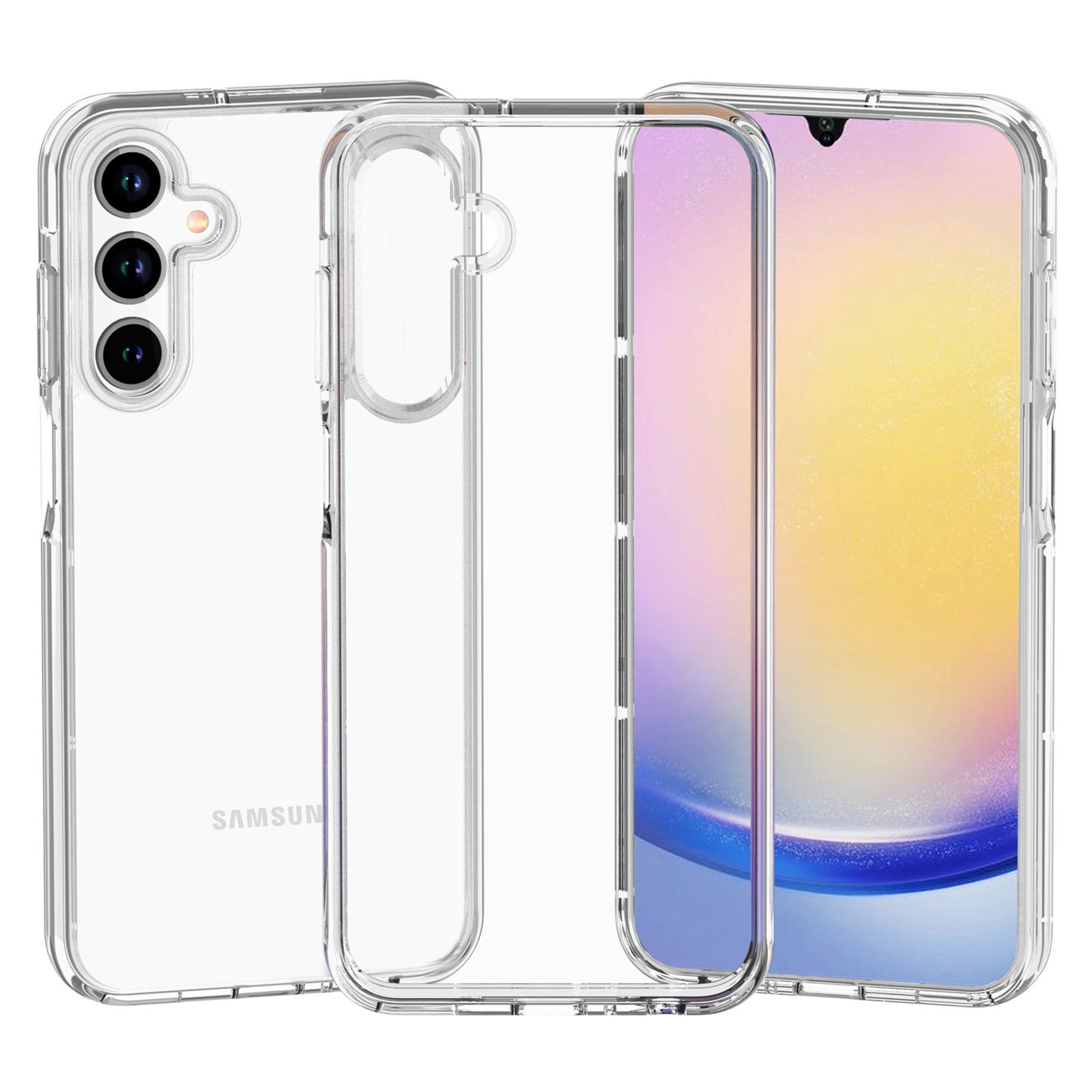 For Samsung Galaxy A15 5G Clear Case Hard PC + Soft TPU Hybrid Phone Cover