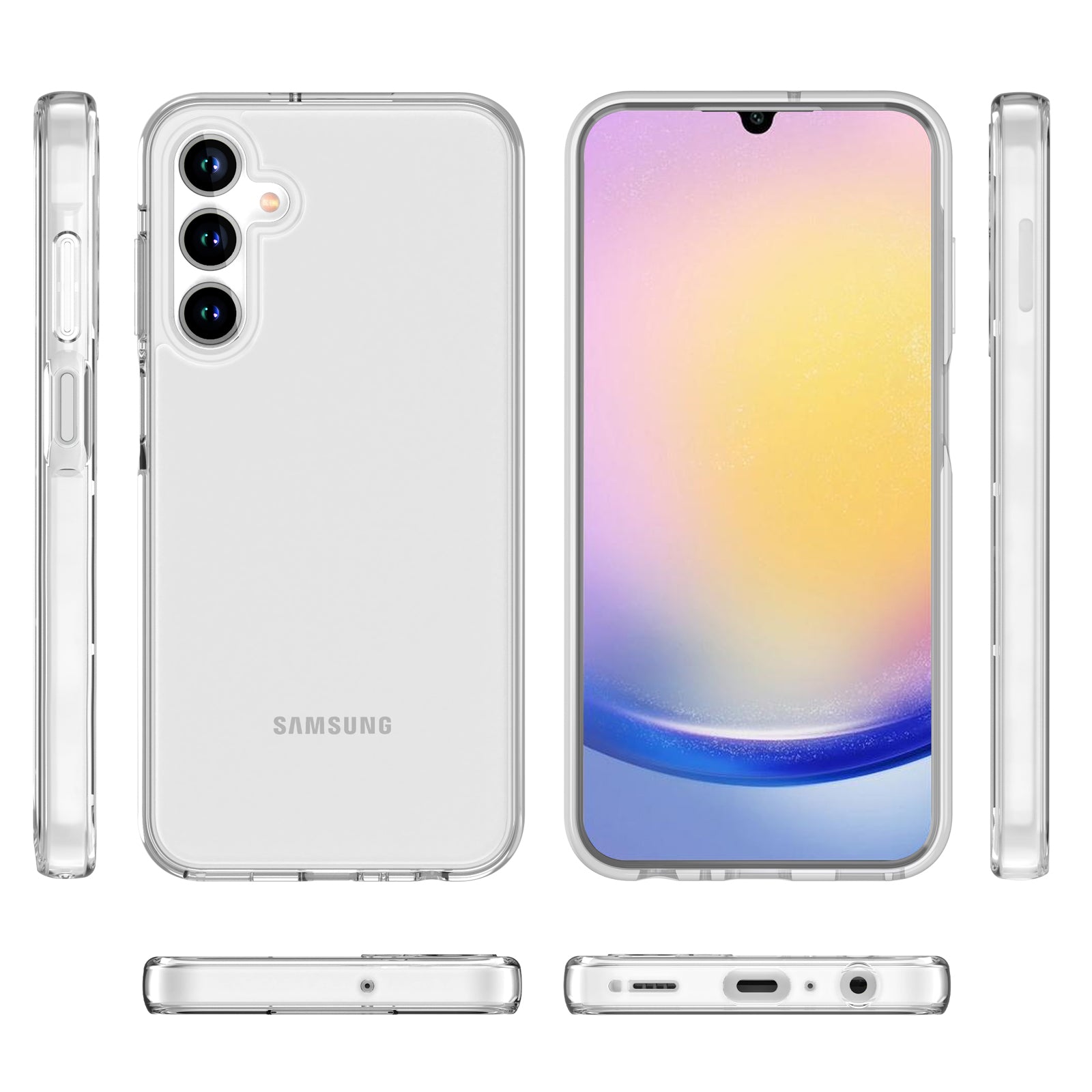For Samsung Galaxy A15 5G Clear Case Hard PC + Soft TPU Hybrid Phone Cover