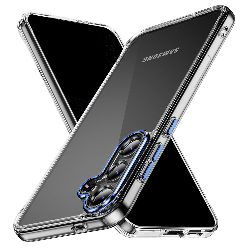 YSM For Samsung Galaxy S24 Slim Case Precise Lens Cutout Acrylic+TPU+Metal Mobile Phone Shell - Black