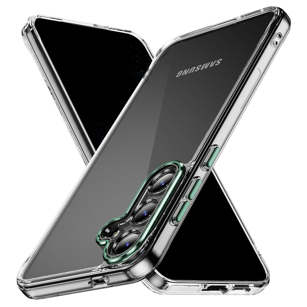 YSM For Samsung Galaxy S24 Slim Case Precise Lens Cutout Acrylic+TPU+Metal Mobile Phone Shell - Black