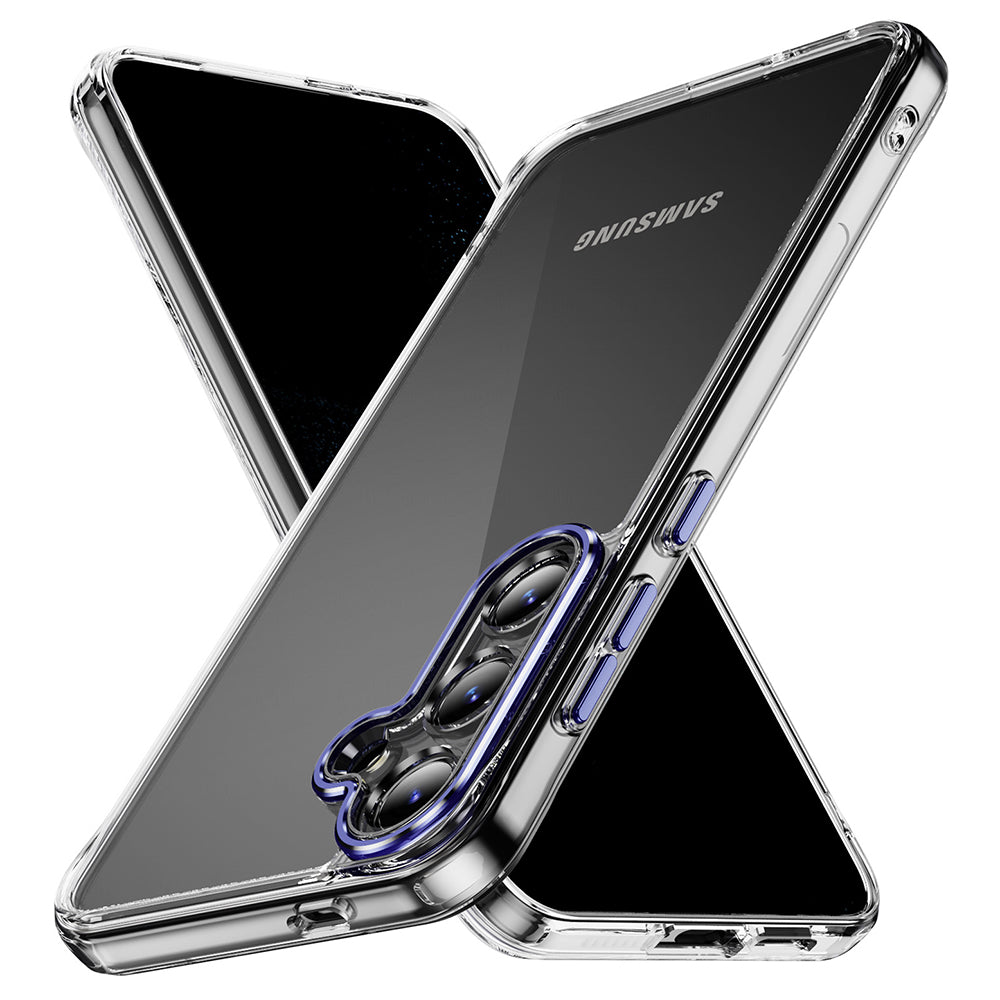 YSM For Samsung Galaxy S24 Slim Case Precise Lens Cutout Acrylic+TPU+Metal Mobile Phone Shell - Black