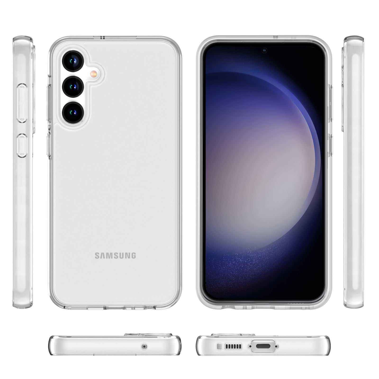 For Samsung Galaxy S23 FE Slim Case Hard PC + Soft TPU Clear Phone Cover