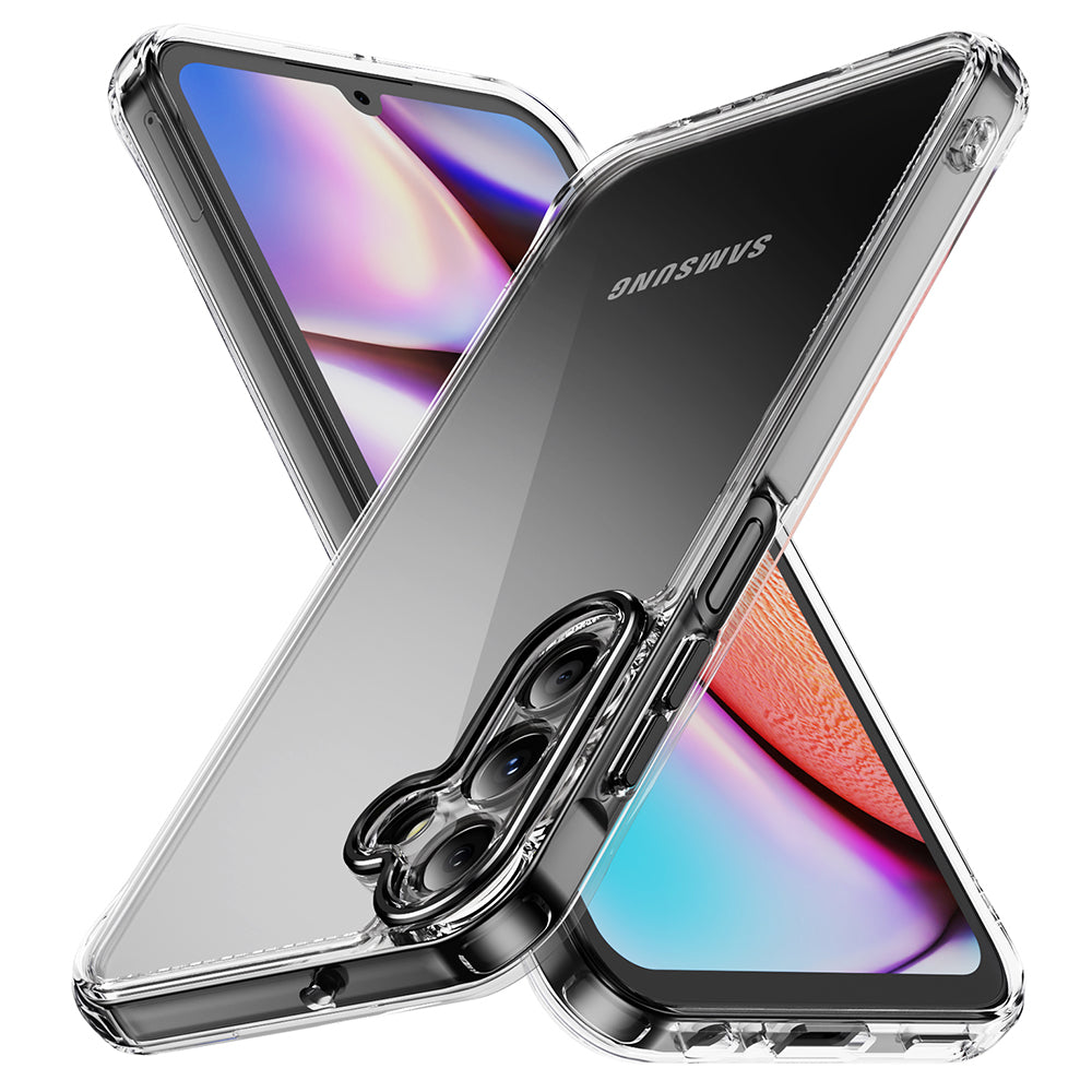 YSM Phone Case for Samsung Galaxy A15 4G / 5G Shock-Absorption Metal Lens Cover - Black