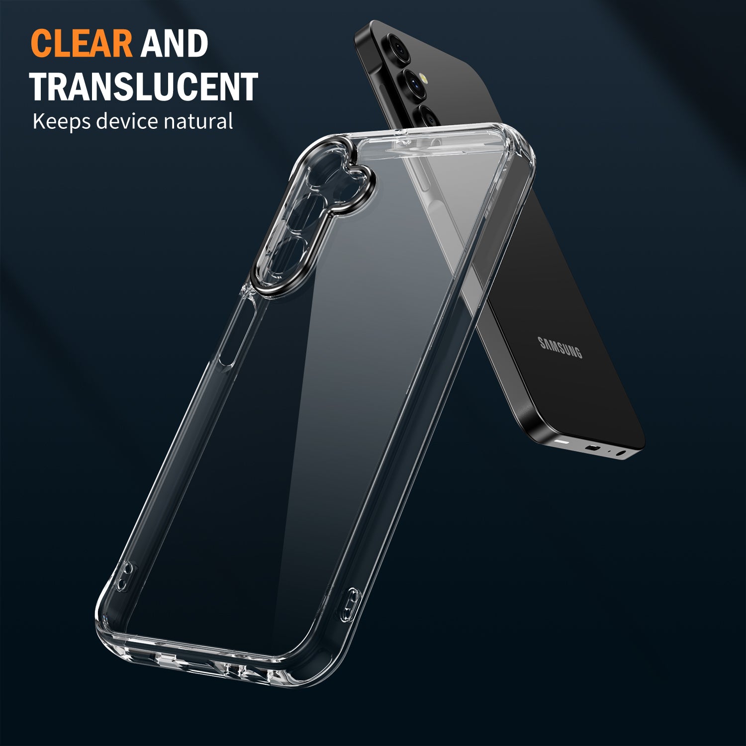 YSM Phone Case for Samsung Galaxy A15 4G / 5G Shock-Absorption Metal Lens Cover - Black