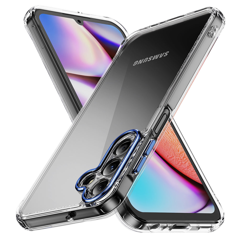 YSM Phone Case for Samsung Galaxy A15 4G / 5G Shock-Absorption Metal Lens Cover - Black
