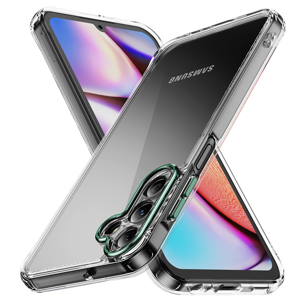 YSM Phone Case for Samsung Galaxy A15 4G / 5G Shock-Absorption Metal Lens Cover - Black