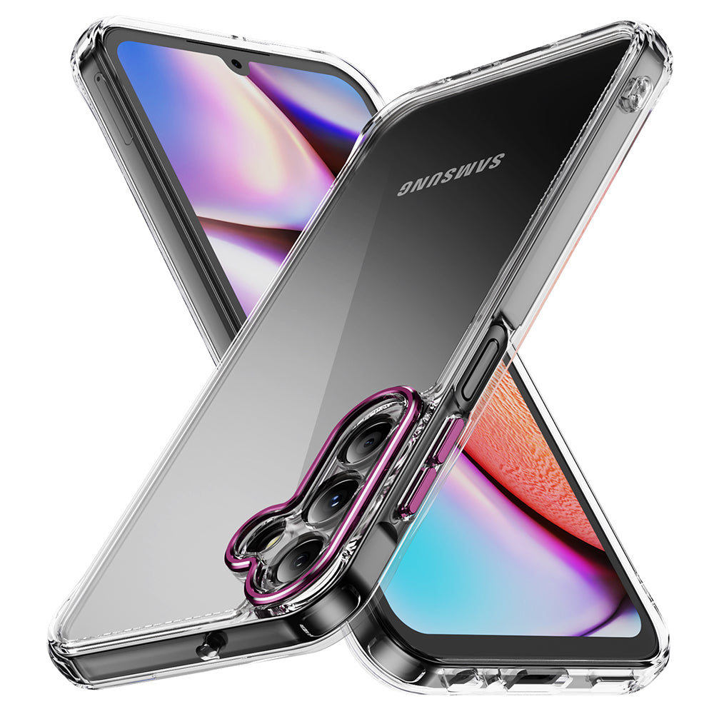 YSM Phone Case for Samsung Galaxy A15 4G / 5G Shock-Absorption Metal Lens Cover - Black