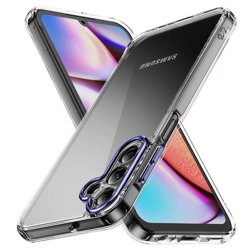 YSM Phone Case for Samsung Galaxy A15 4G / 5G Shock-Absorption Metal Lens Cover - Black
