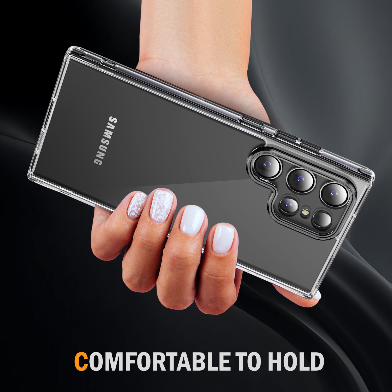 YSM For Samsung Galaxy S23 Ultra Metal Precise Lens Cutout Phone Case Acrylic+TPU Mobile Cover - Black