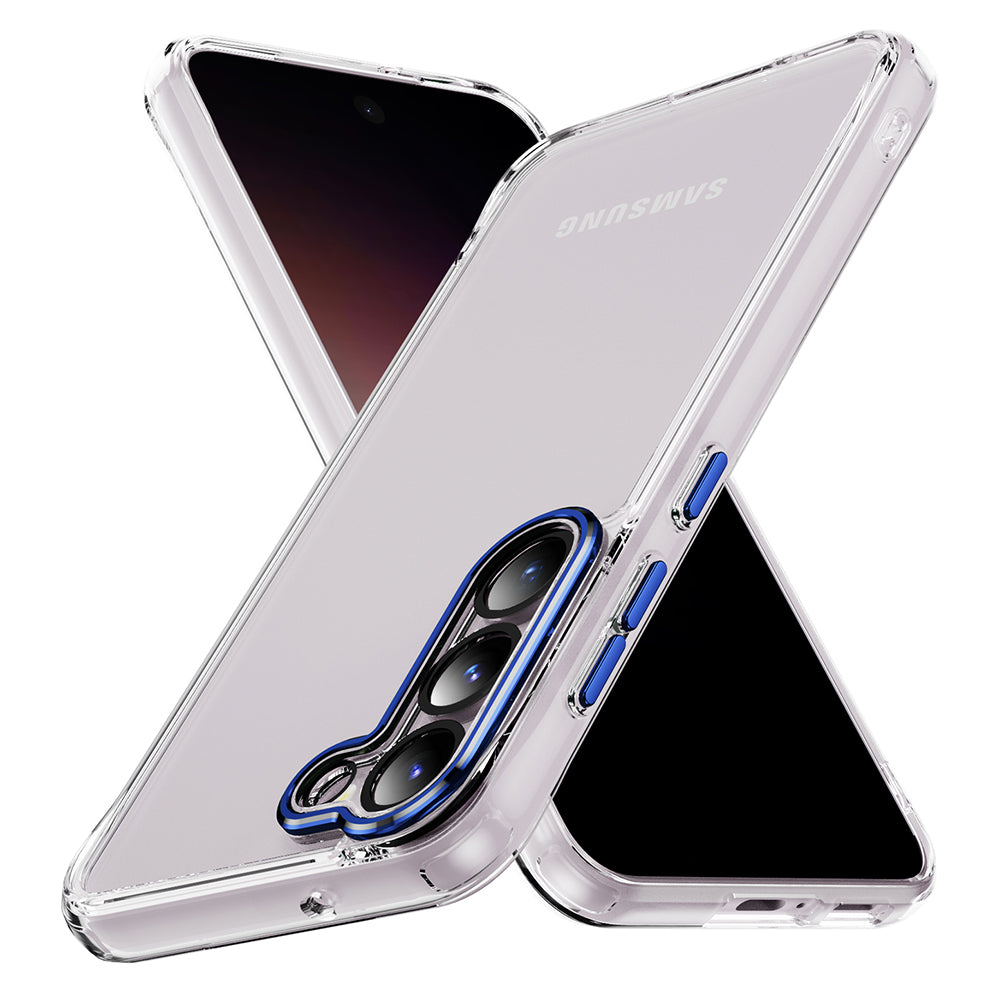 YSM For Samsung Galaxy S23+ Precise Lens Cutout Phone Case Acrylic+TPU+Metal Slim-Fit Cover - Black
