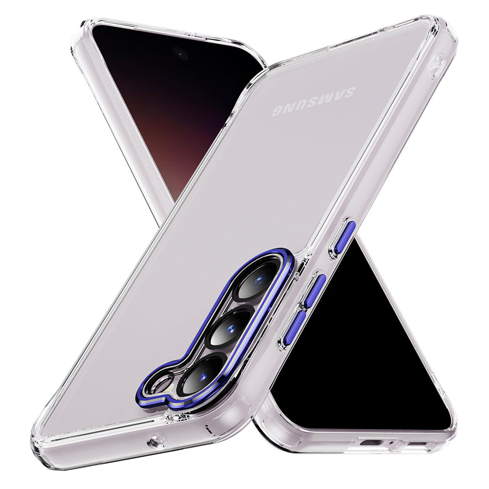 YSM For Samsung Galaxy S23+ Precise Lens Cutout Phone Case Acrylic+TPU+Metal Slim-Fit Cover - Black