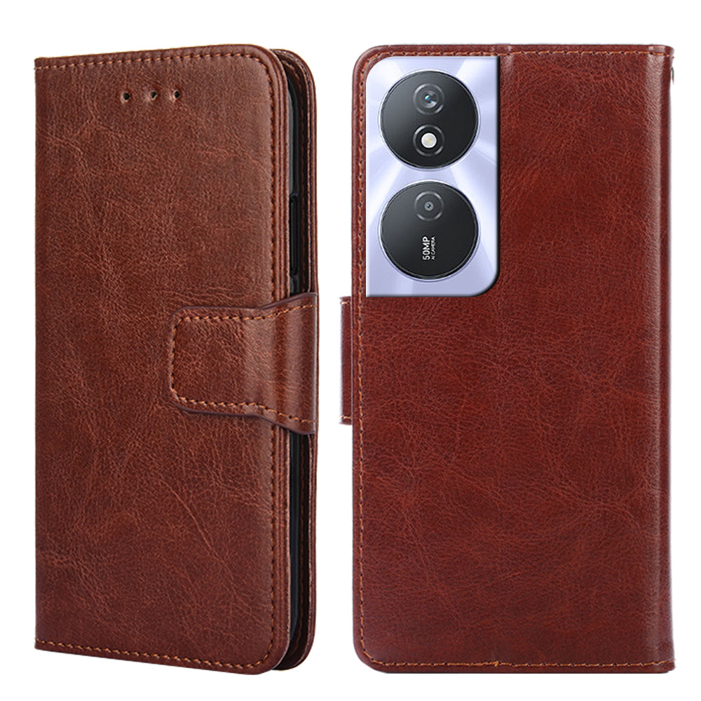 For Honor Play 50 Plus 5G / Play 8T 5G / X7b 4G / 90 Smart Phone Case Leather Cover Wallet Card Slots - Black
