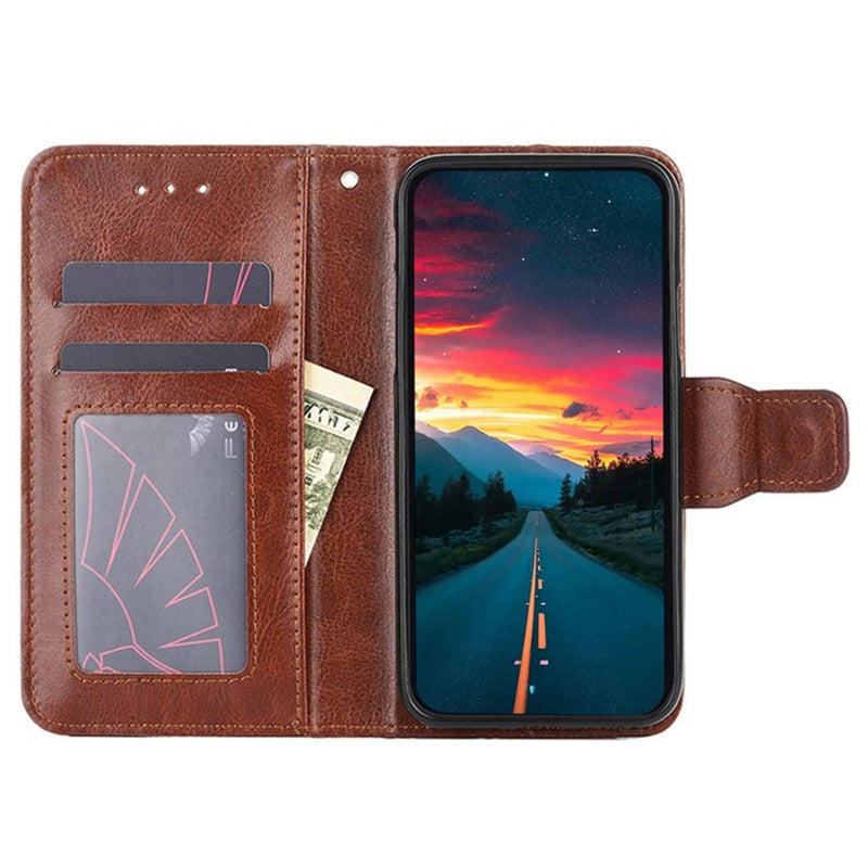 Phone Wallet Cover for OnePlus 12 5G Leather Case with Viewing Stand - Brown