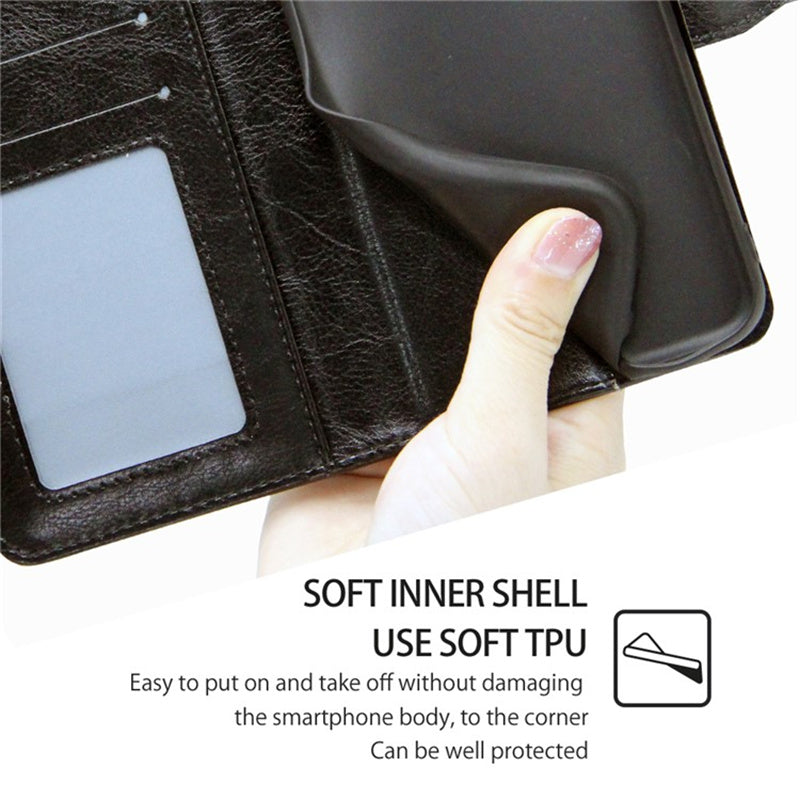 For Oppo A2x 5G / A2m 5G Leather Case Stand Flip Phone Wallet Cover - Black