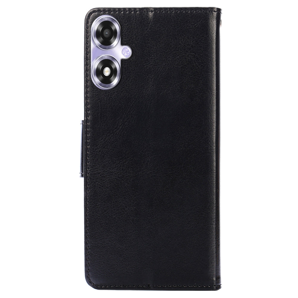 For Oppo A2x 5G / A2m 5G Leather Case Stand Flip Phone Wallet Cover - Black