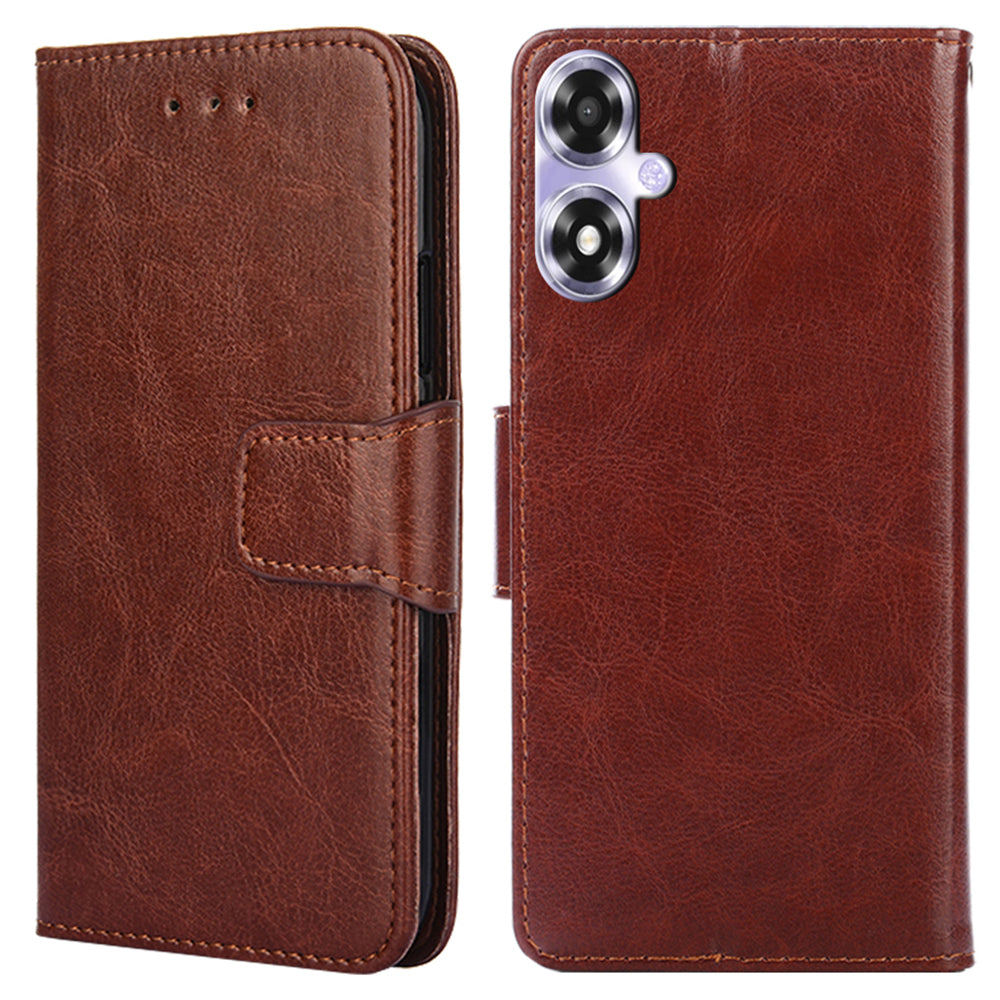 For Oppo A2x 5G / A2m 5G Leather Case Stand Flip Phone Wallet Cover - Black