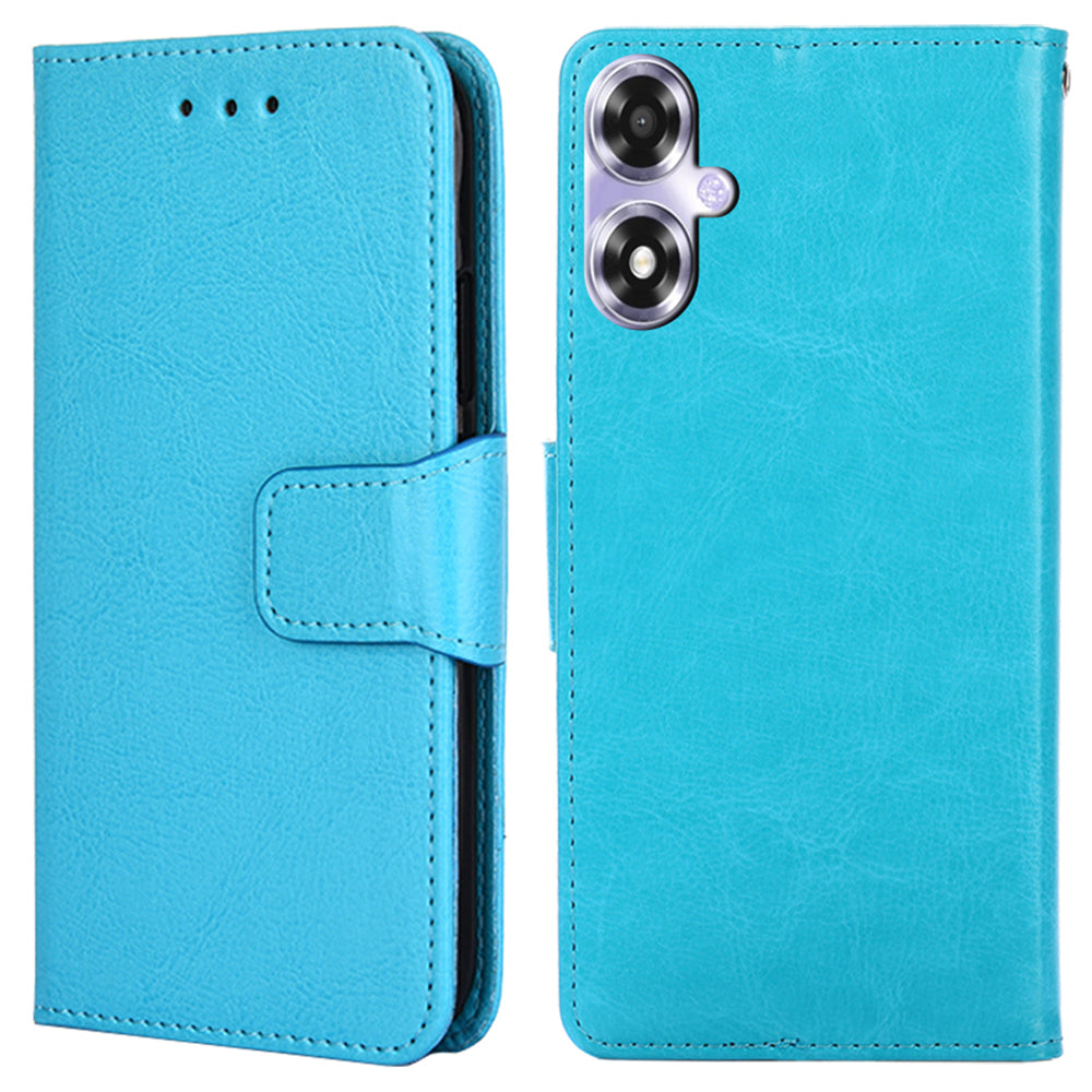 For Oppo A2x 5G / A2m 5G Leather Case Stand Flip Phone Wallet Cover - Black