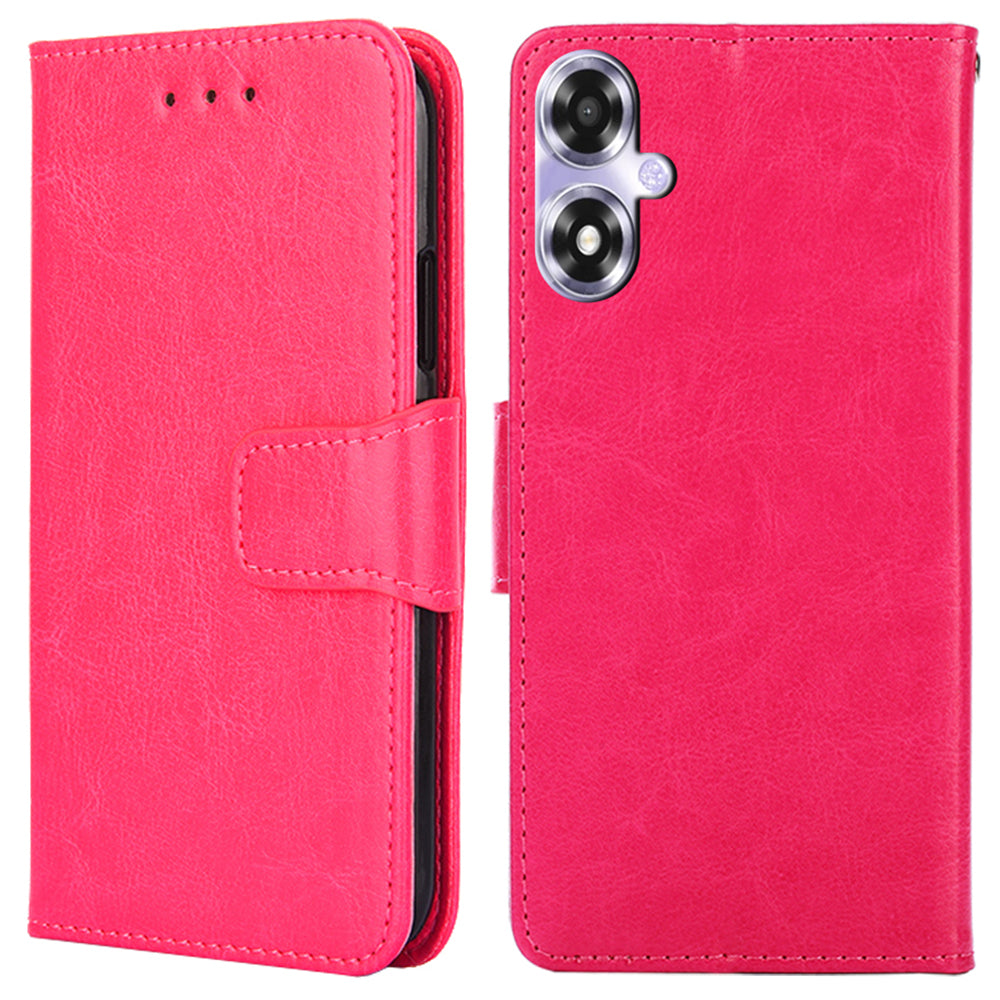 For Oppo A2x 5G / A2m 5G Leather Case Stand Flip Phone Wallet Cover - Black