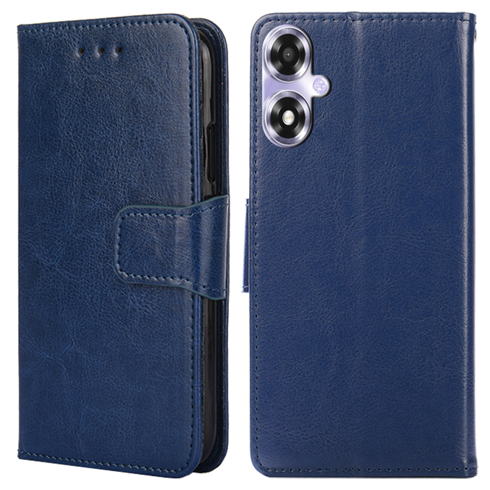 For Oppo A2x 5G / A2m 5G Leather Case Stand Flip Phone Wallet Cover - Black