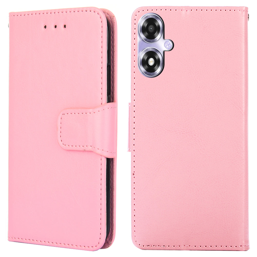 For Oppo A2x 5G / A2m 5G Leather Case Stand Flip Phone Wallet Cover - Black