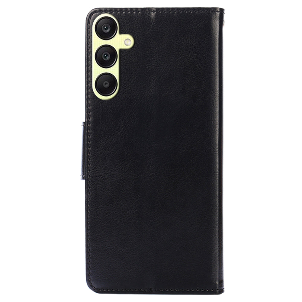 For Samsung Galaxy A25 5G (Global) (161.0 x 76.5 x 8.3mm) Case PU Leather Phone Cover Wallet - Black