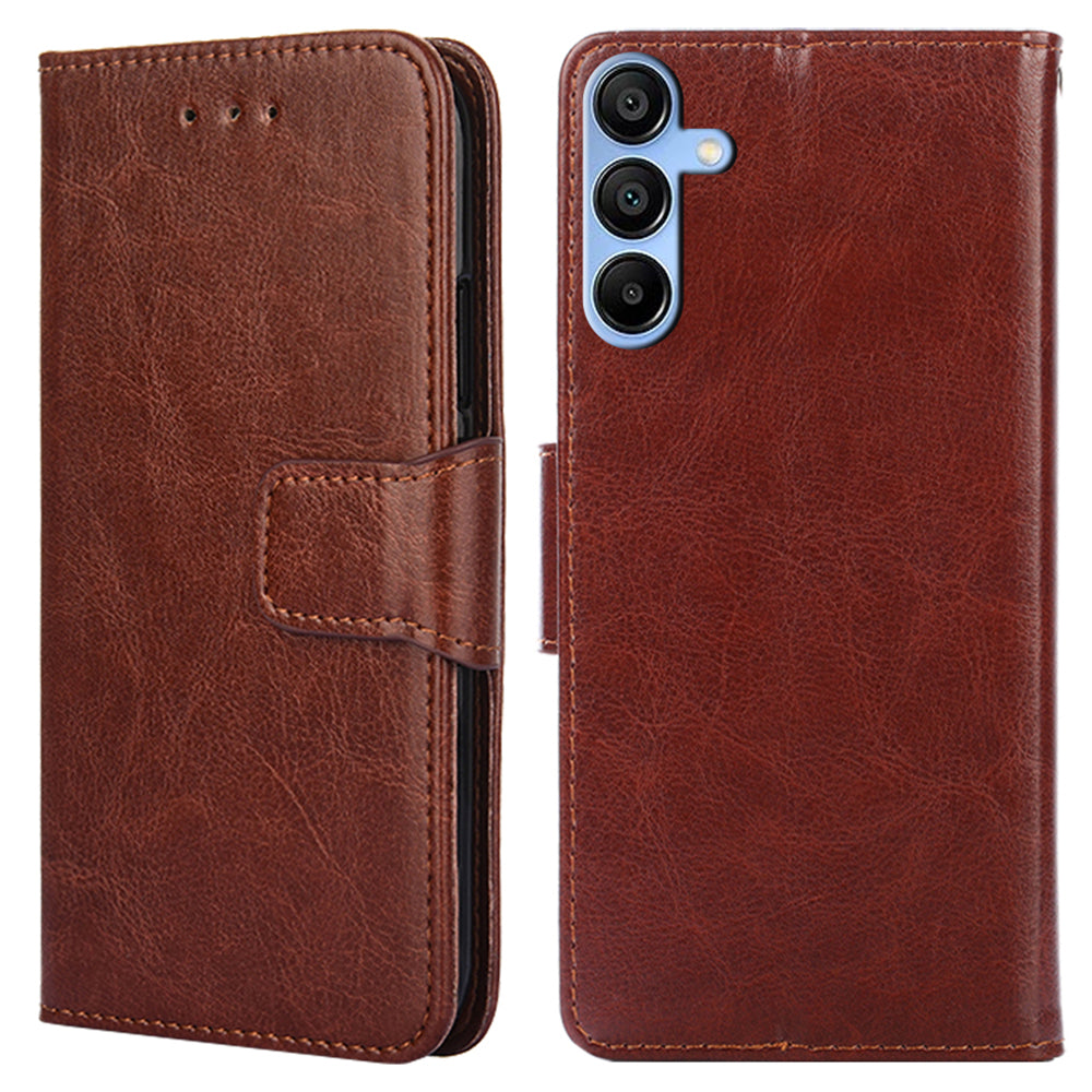 For Samsung Galaxy A15 4G / 5G Leather Case Phone Cover with Wallet Stand - Sapphire