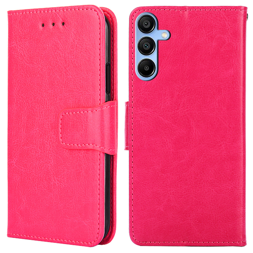 For Samsung Galaxy A15 4G / 5G Leather Case Phone Cover with Wallet Stand - Sapphire