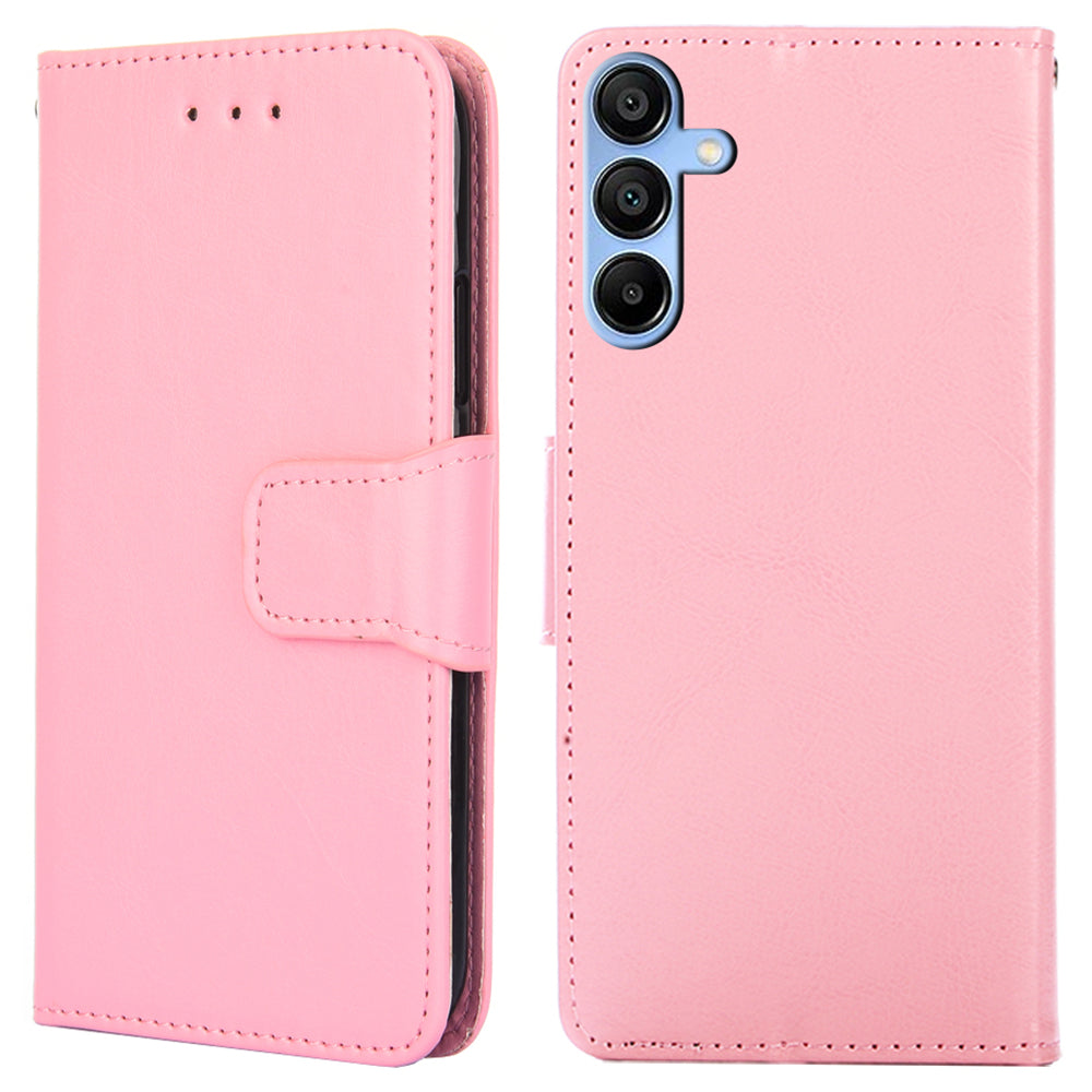 For Samsung Galaxy A15 4G / 5G Leather Case Phone Cover with Wallet Stand - Sapphire