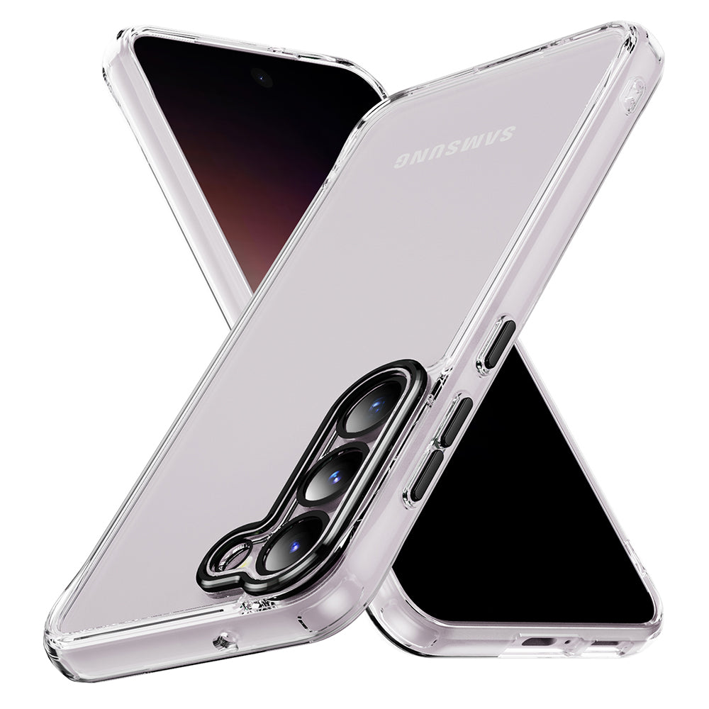 YSM For Samsung Galaxy S23 Shockproof Case Acrylic+TPU+Metal Precise Lens Cutout Phone Cover - Black