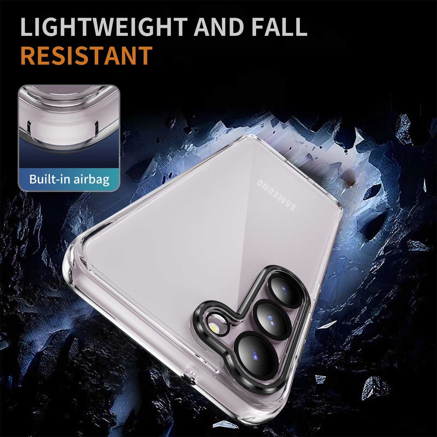 YSM For Samsung Galaxy S23 Shockproof Case Acrylic+TPU+Metal Precise Lens Cutout Phone Cover - Black