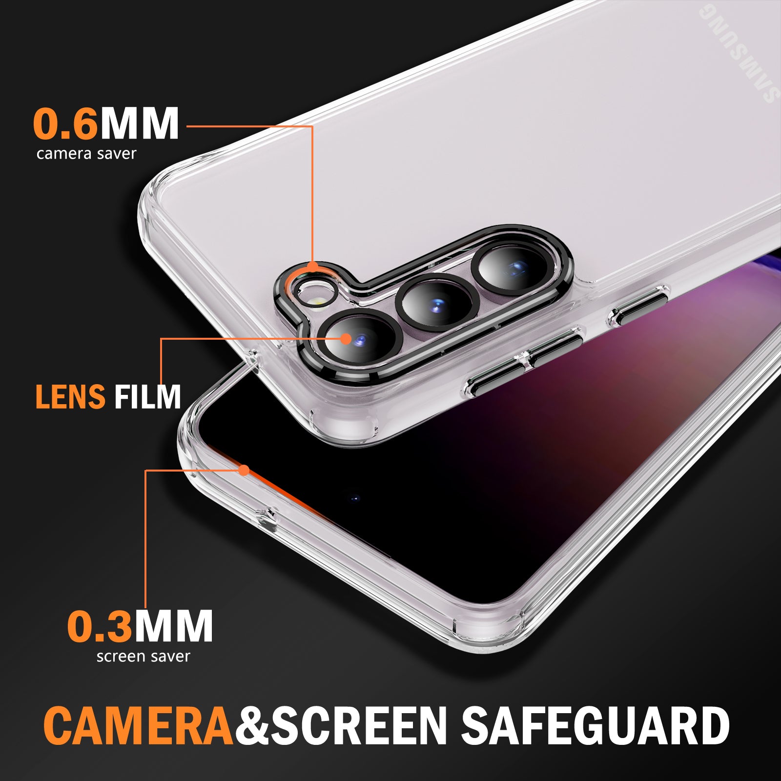 YSM For Samsung Galaxy S23 Shockproof Case Acrylic+TPU+Metal Precise Lens Cutout Phone Cover - Black