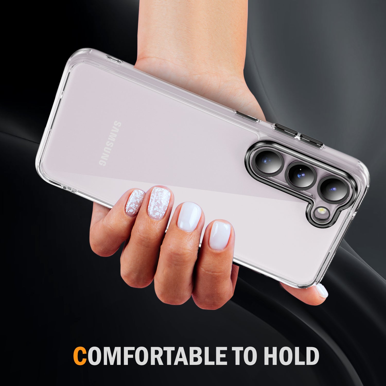 YSM For Samsung Galaxy S23 Shockproof Case Acrylic+TPU+Metal Precise Lens Cutout Phone Cover - Black