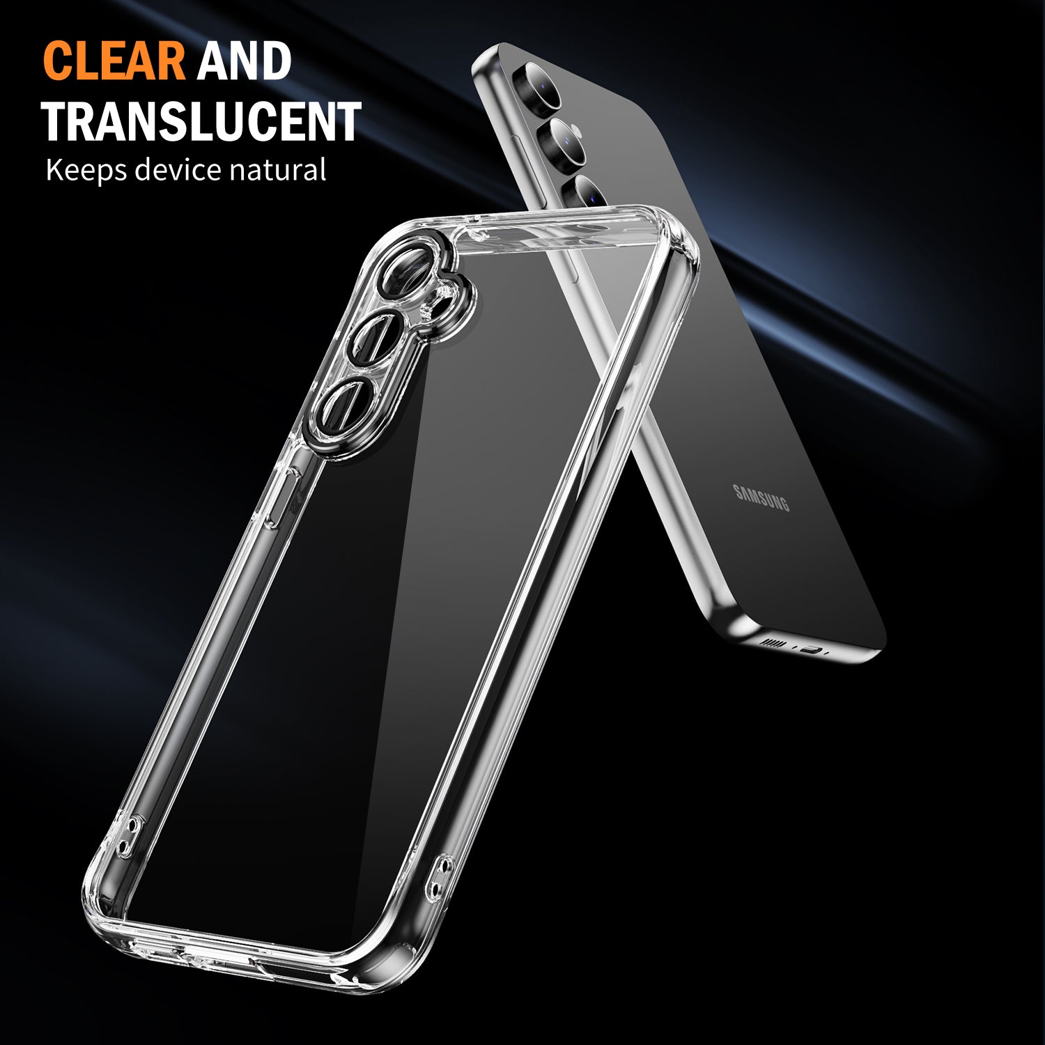 YSM Acrylic+TPU Case for Samsung Galaxy S23 FE Metal Precise Lens Cutout Protective Cover - Black