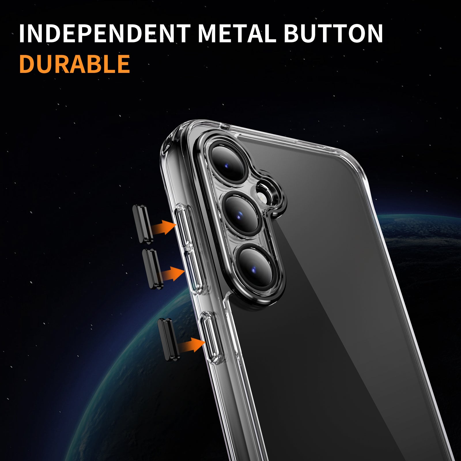 YSM Acrylic+TPU Case for Samsung Galaxy S23 FE Metal Precise Lens Cutout Protective Cover - Black