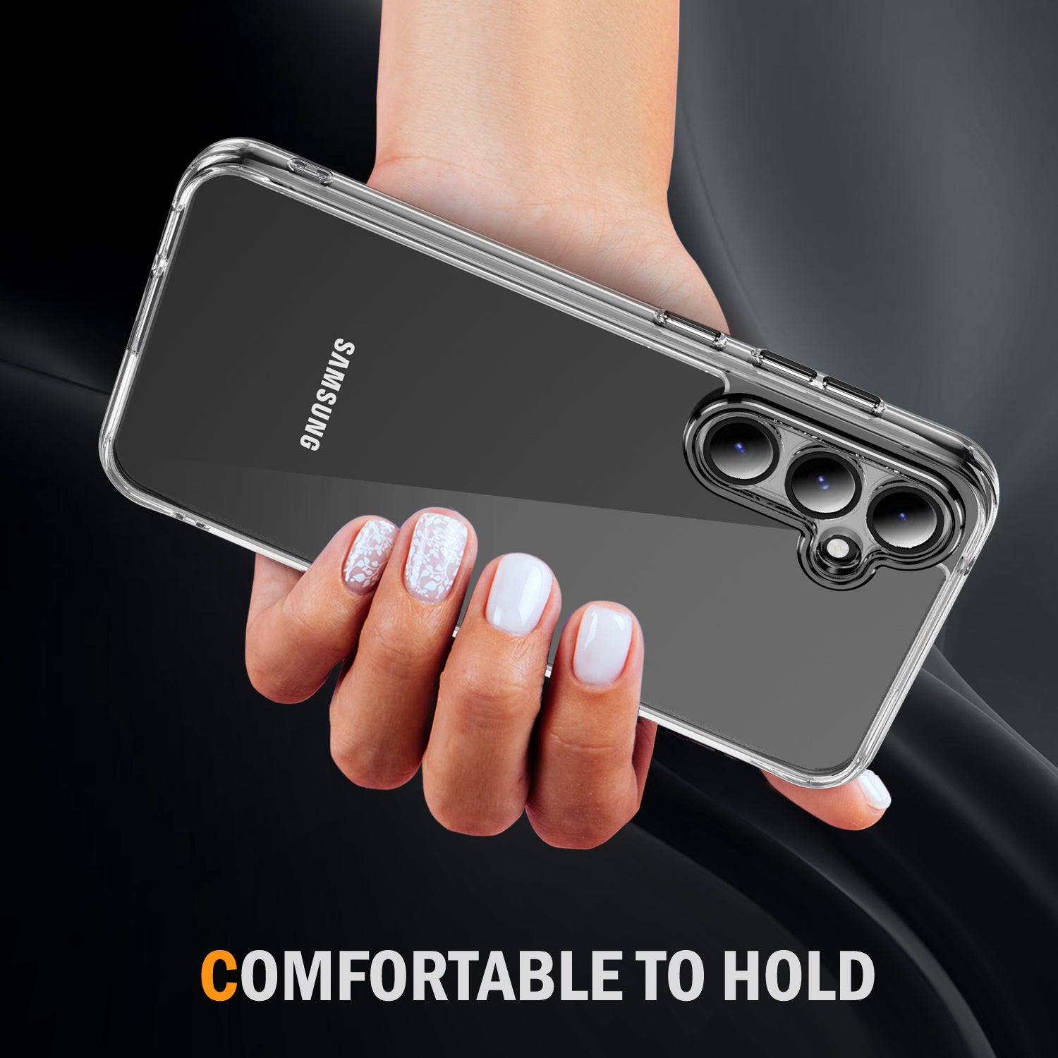 YSM Acrylic+TPU Case for Samsung Galaxy S23 FE Metal Precise Lens Cutout Protective Cover - Black