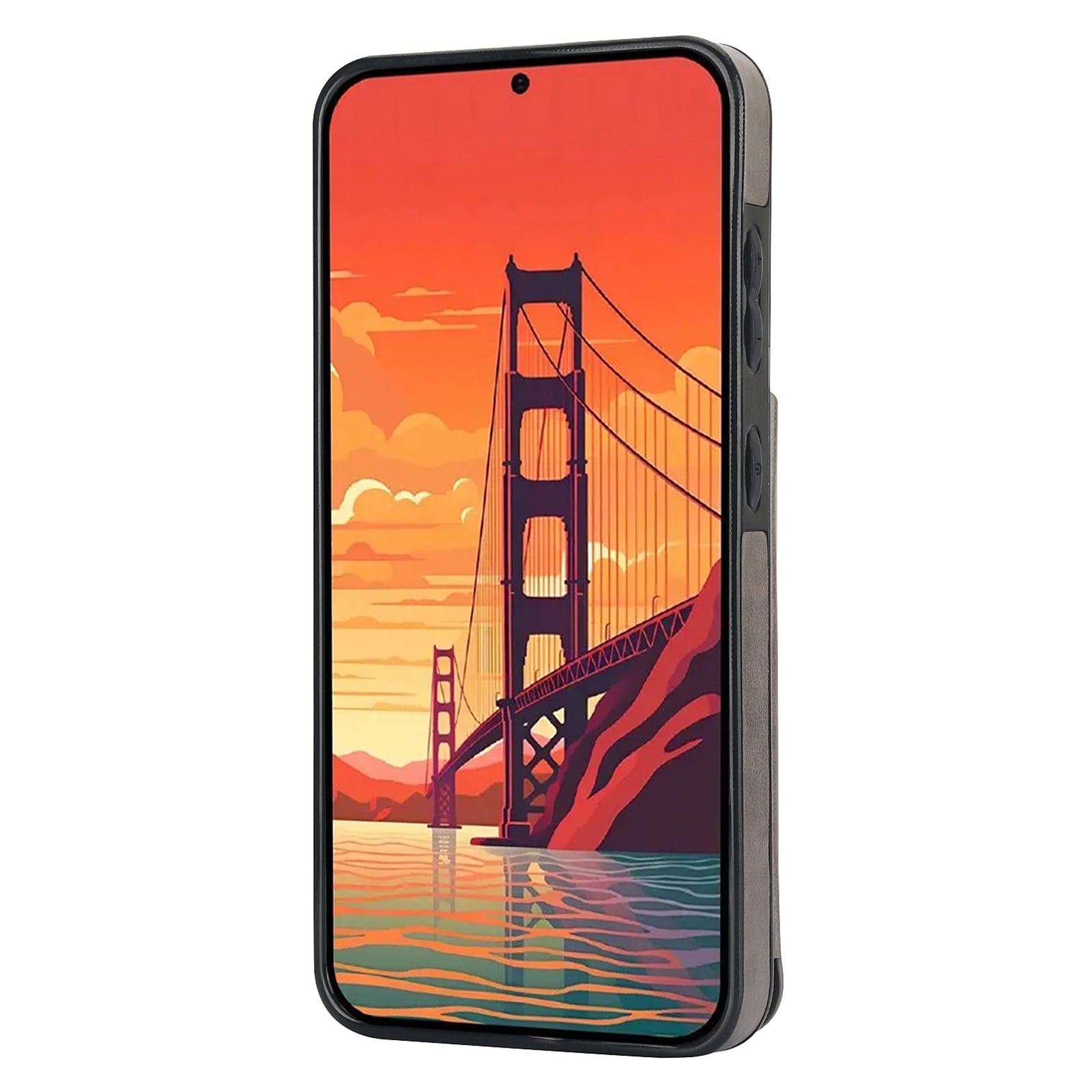 For Samsung Galaxy S24+ Cell Phone Case PU Leather Imprinted Mandala Flower Cover with Card Slots - Grey