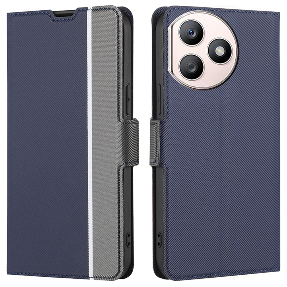 For Honor X50i+ 5G Super Thin PU Leather Cover Stand View Shockproof Cell Phone Case - Blue