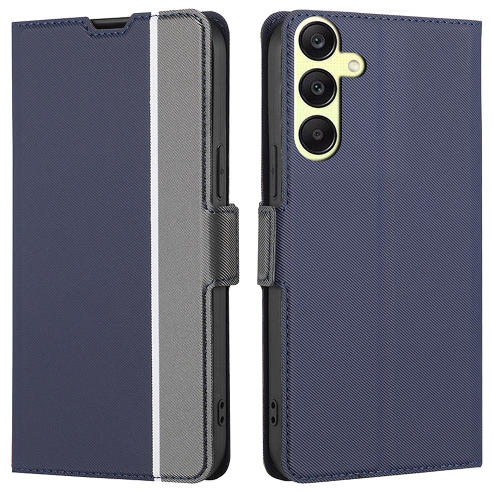 Leather Case for Samsung Galaxy A25 5G (Global) (161.0 x 76.5 x 8.3mm) Phone Cover with Card Slots - Blue